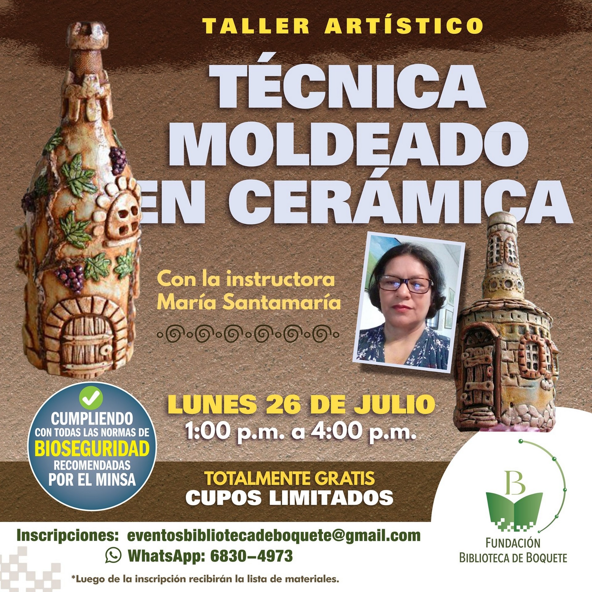 2021 taller artístico  Maria Santamaria - técnica de moldeado en cerámica fría