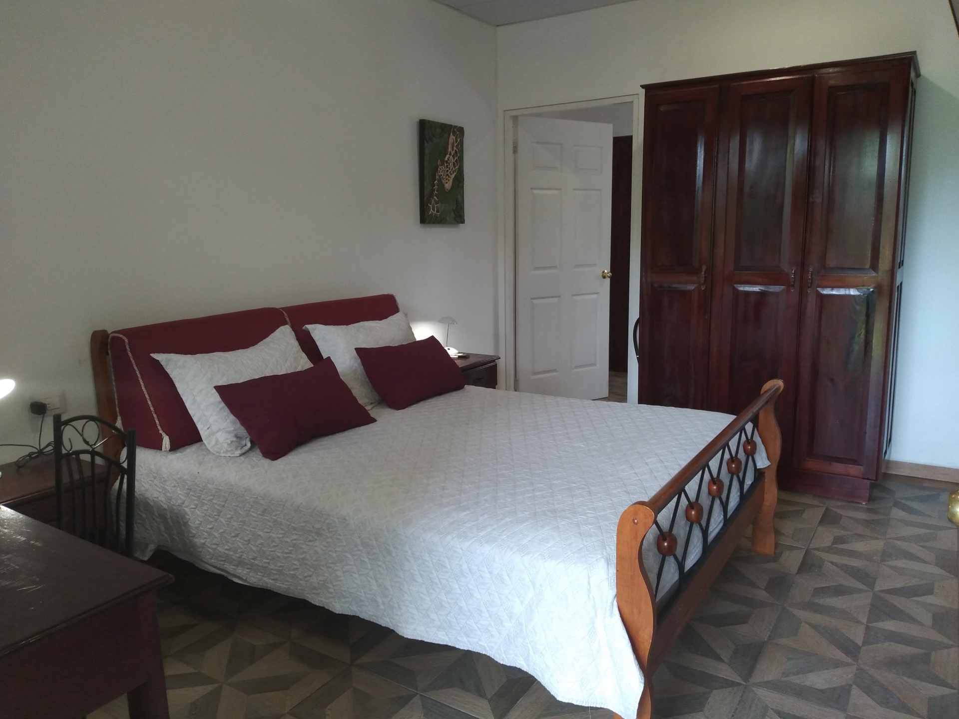 Bedroom viw at the bed and closet