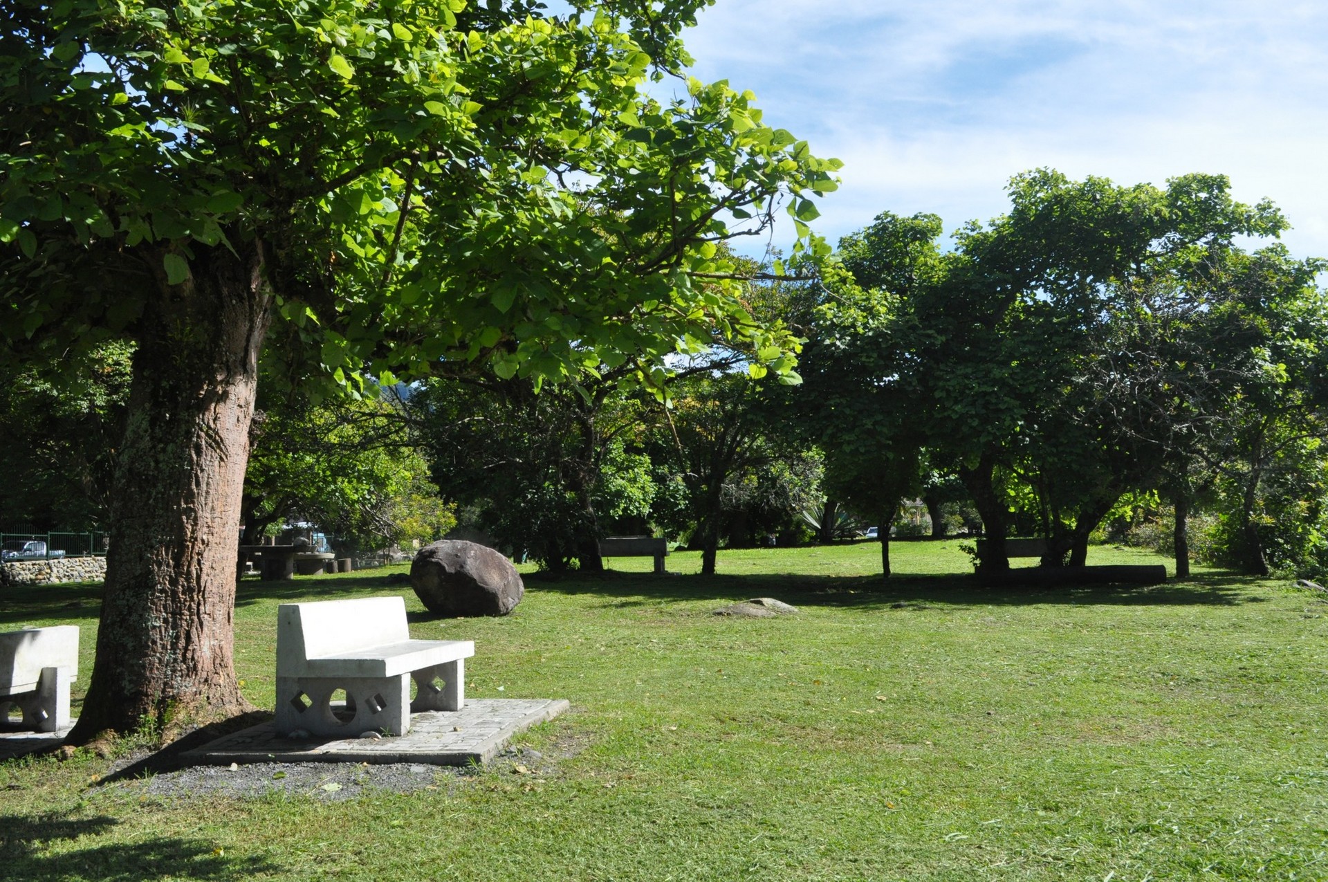 A bank at the Boquete Park by the Caldera River