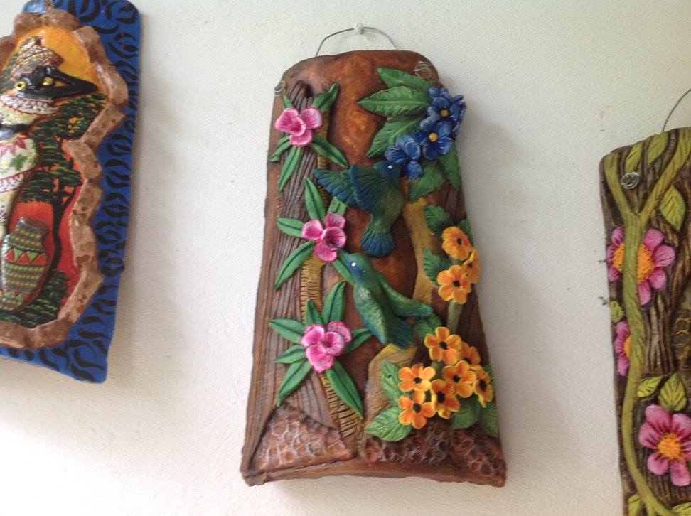 Cold ceramics on an antique rooftile