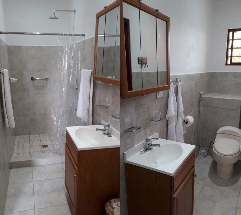 Bathroom with hot shower